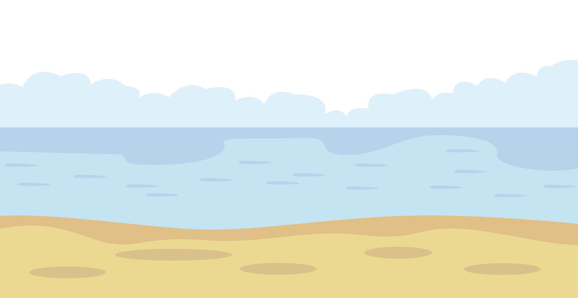 Panoramic bright summer background sea beach landscape - Vector