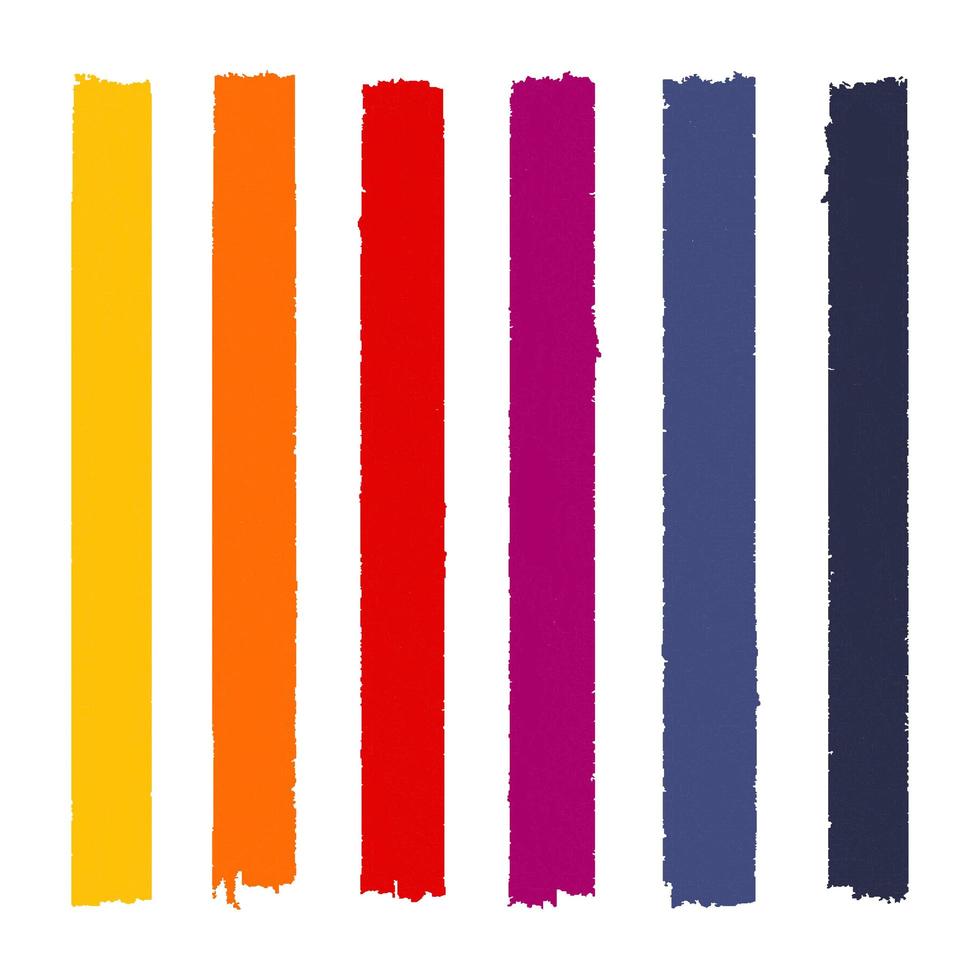 conjunto de diferentes trazos de pintura de color sobre un fondo blanco - vector