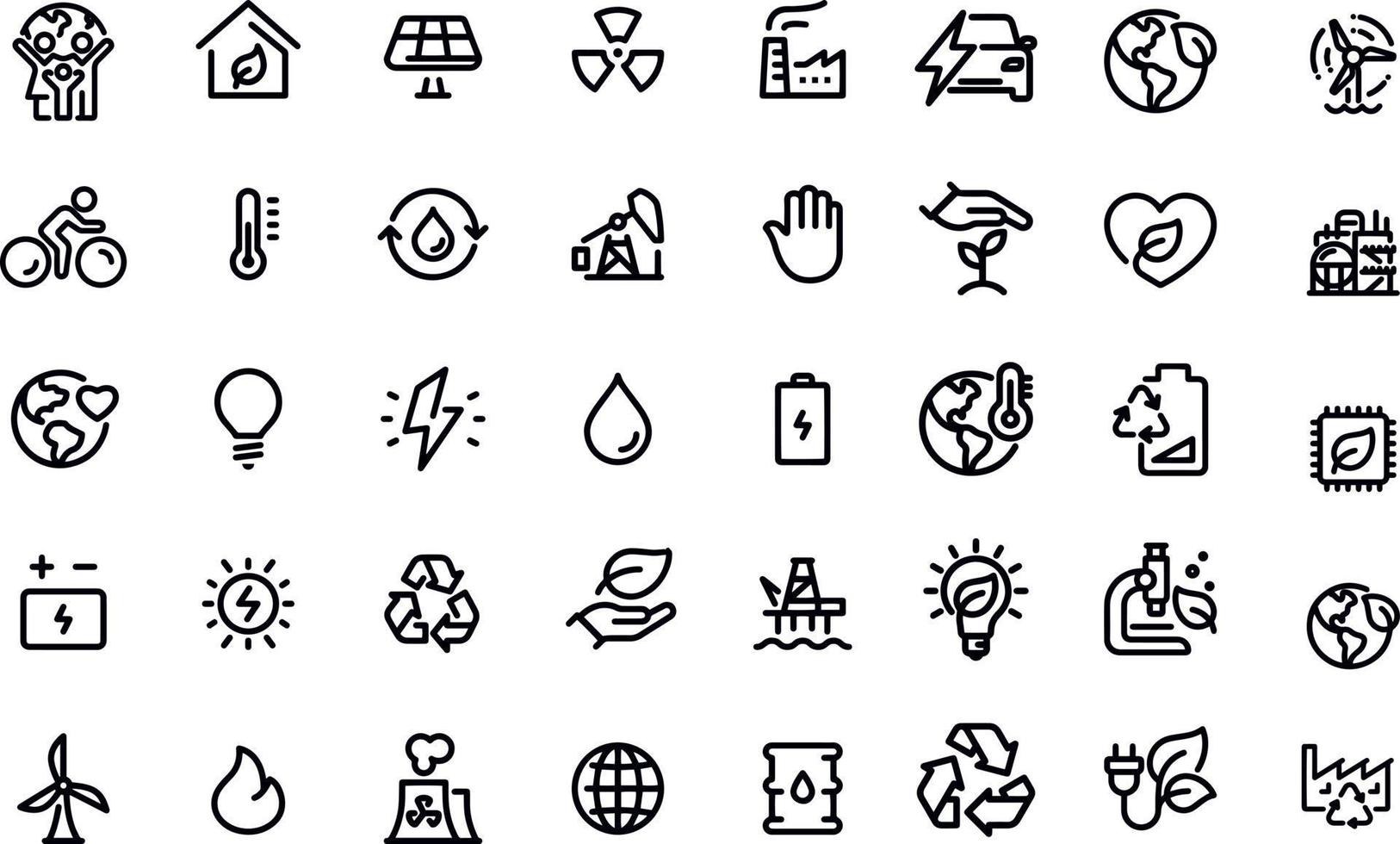 power and energy icons vector design