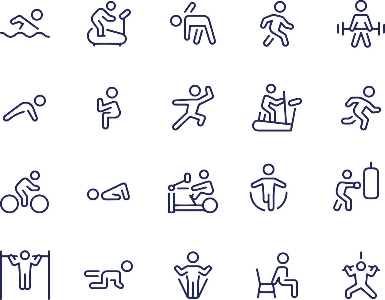 exercising icons vector design