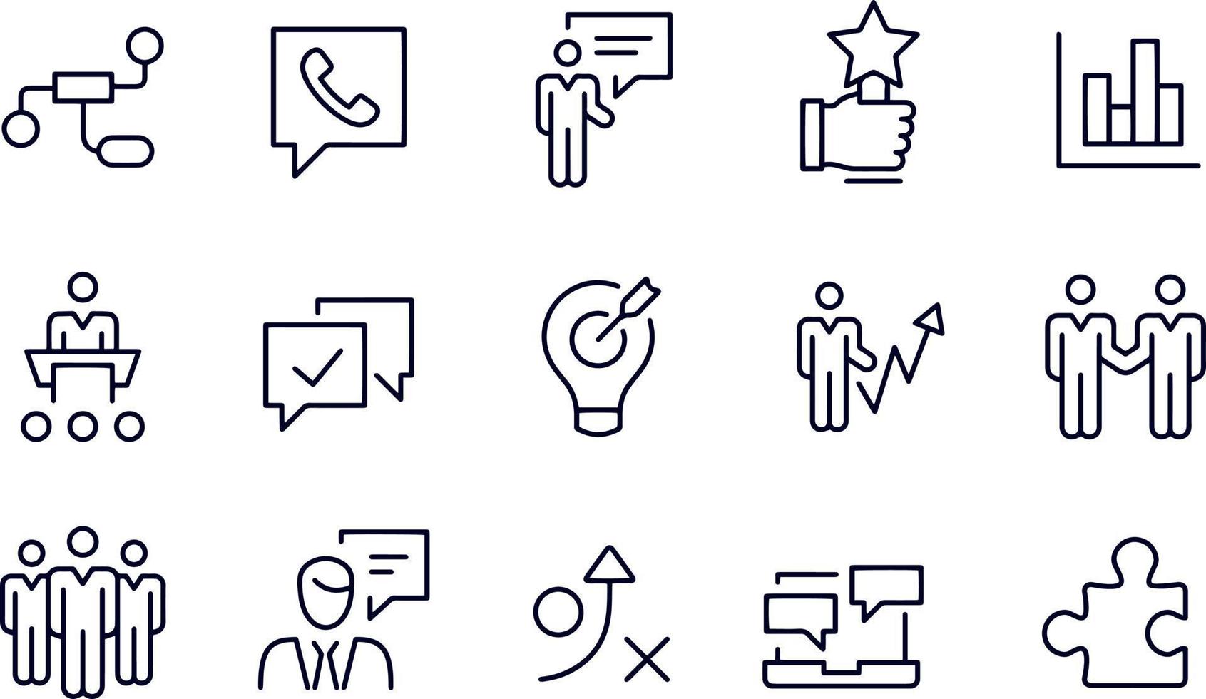 Business Consulting Icons Set vector design