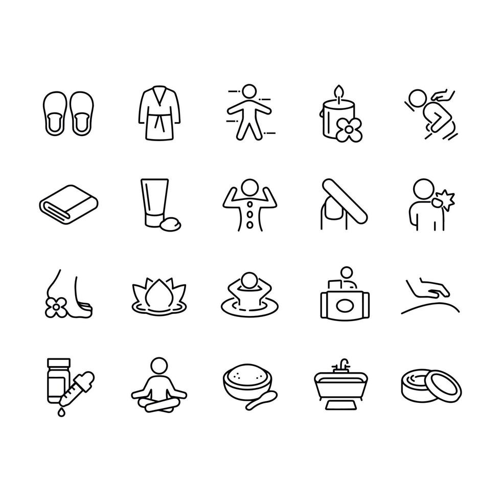 Spa Thin Line Icons vector design