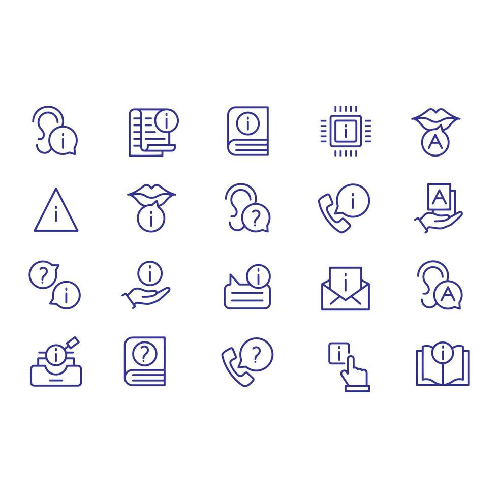 information and support icons vector design