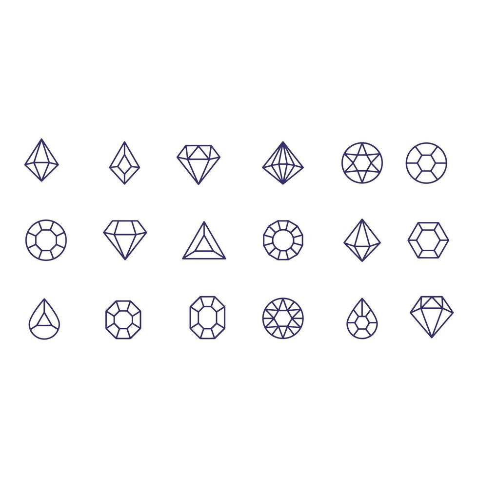 gemstones icons vector design