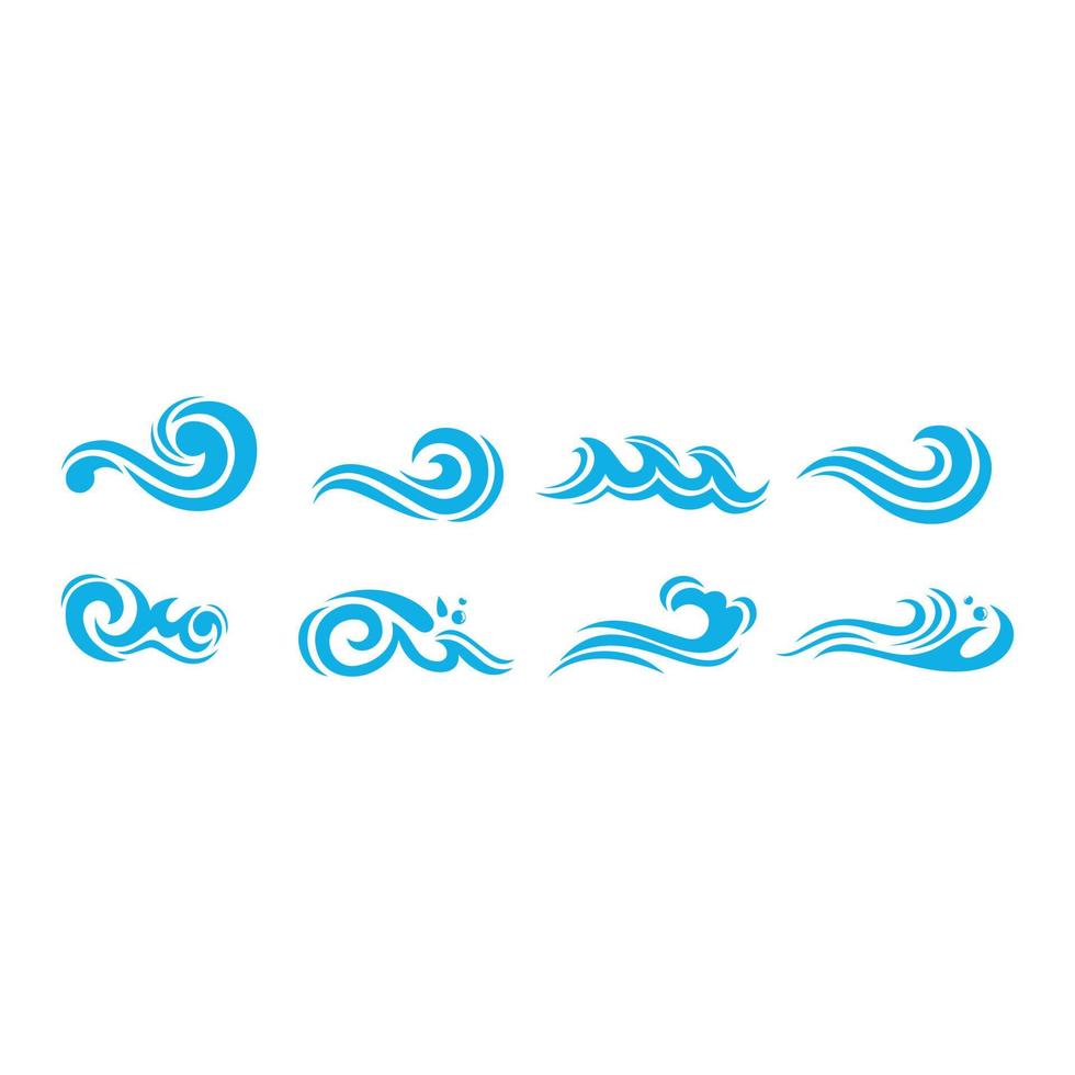 water waves icons vector design