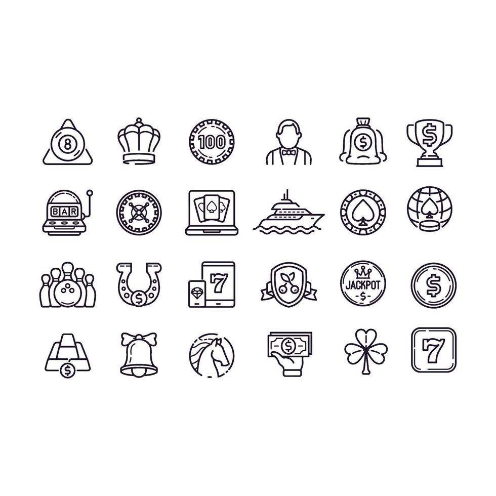 gambling game icons vector design