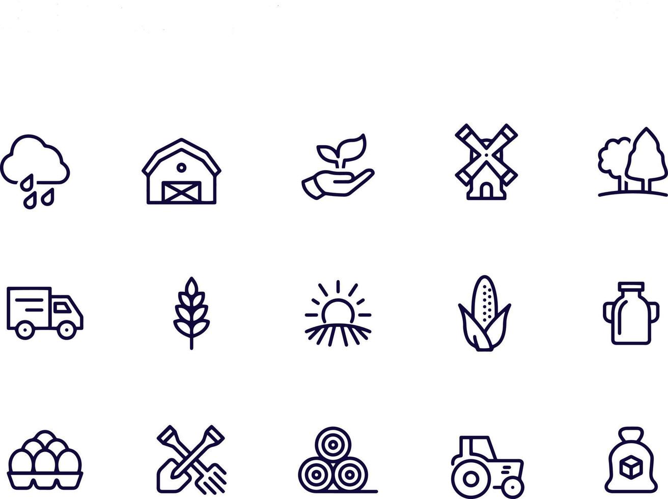 diseño de vectores de iconos de agricultura