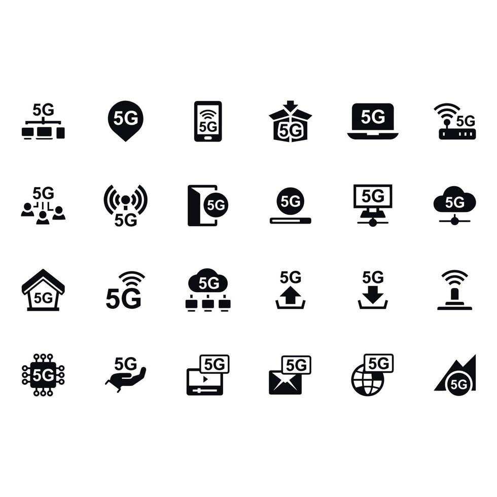 Diseño de vectores de iconos de red 5g