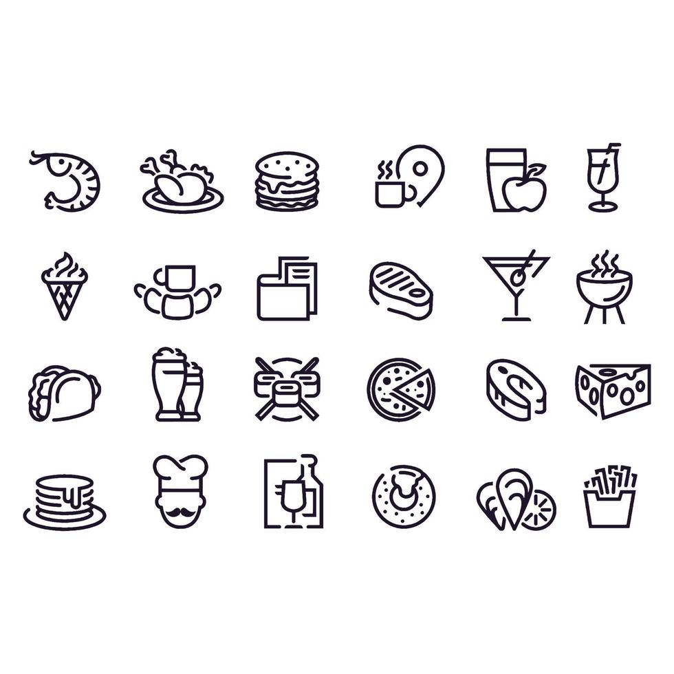 diseño de vectores de iconos de comida