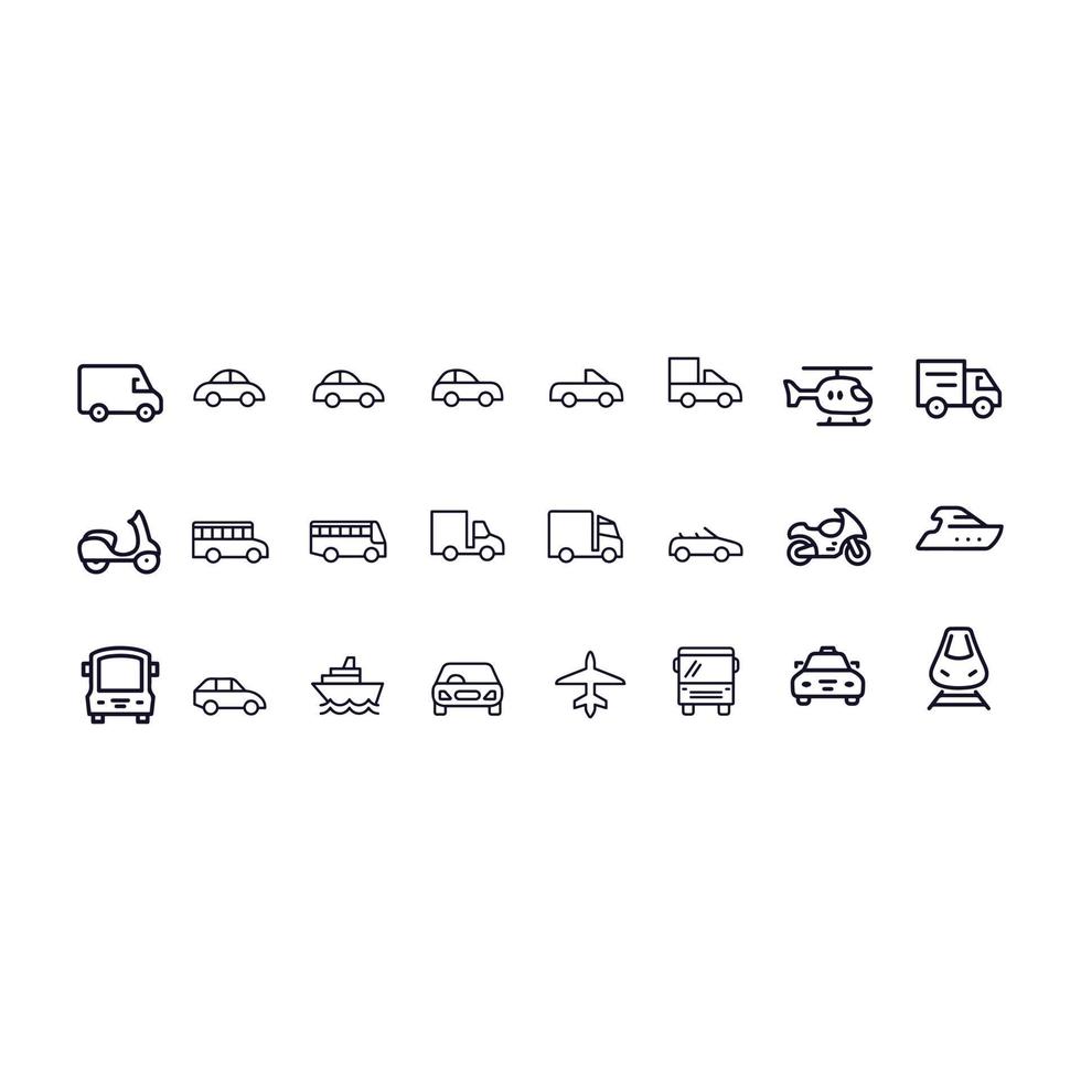 modo de transporte iconos vector diseño