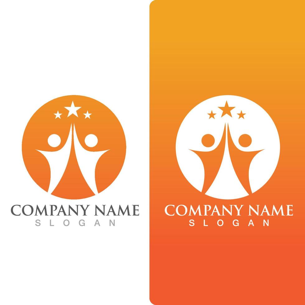 Star people success  logo and symbol  icon Template vector
