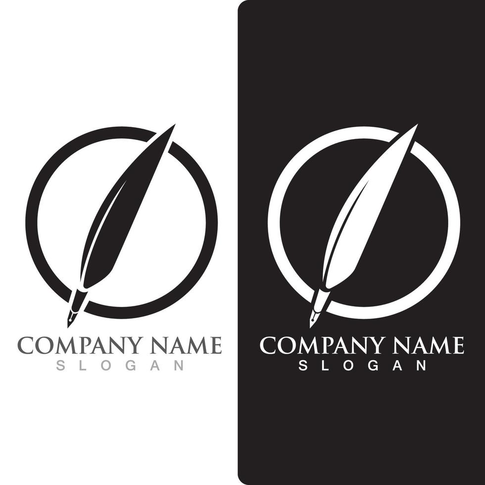 Feather pen Logo template vector