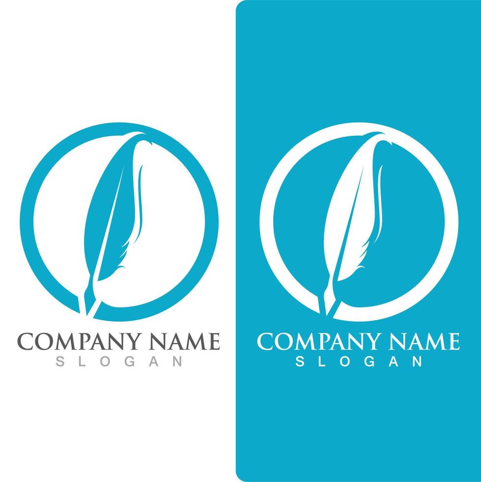 Feather pen Logo template vector