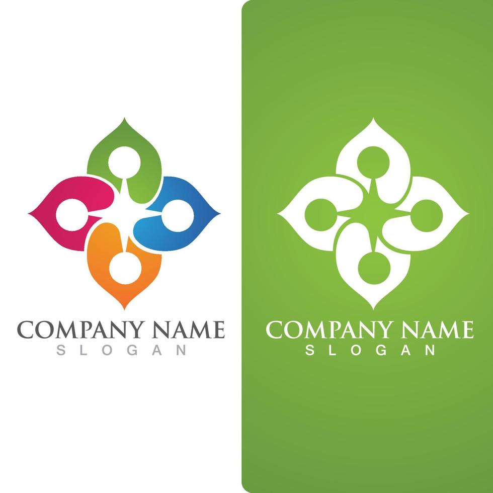 Community group logo, network and social icon vector