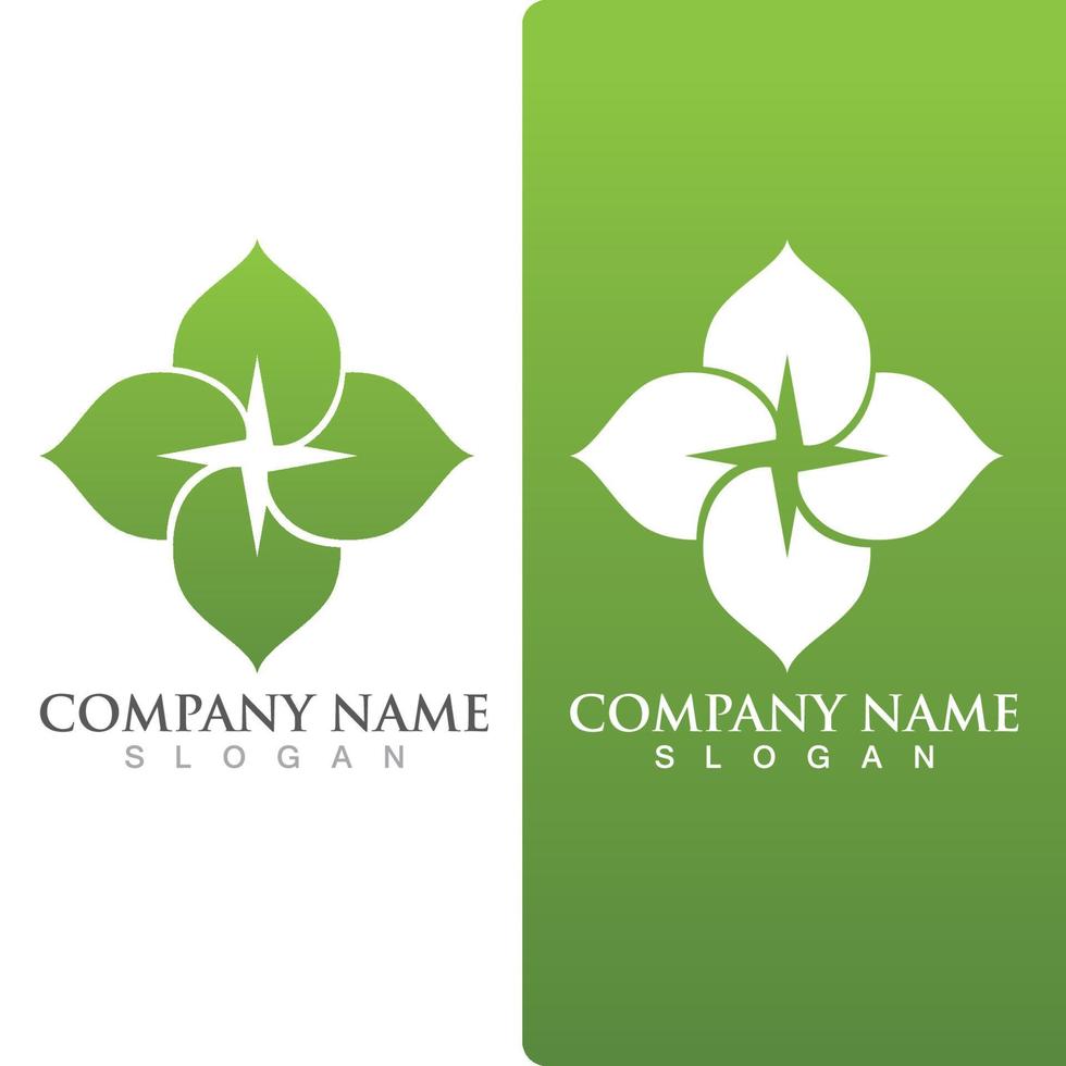 logotipos de la ecología de la hoja del árbol verde vector