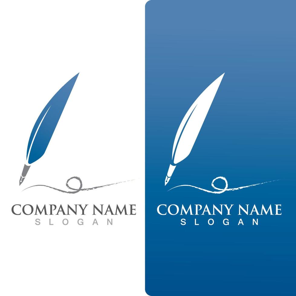 Feather pen Logo template vector