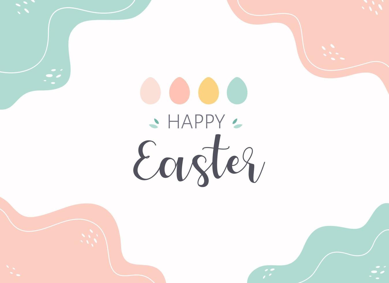 BModern abstract Happy Easter greeting card with Easter eggs. vector