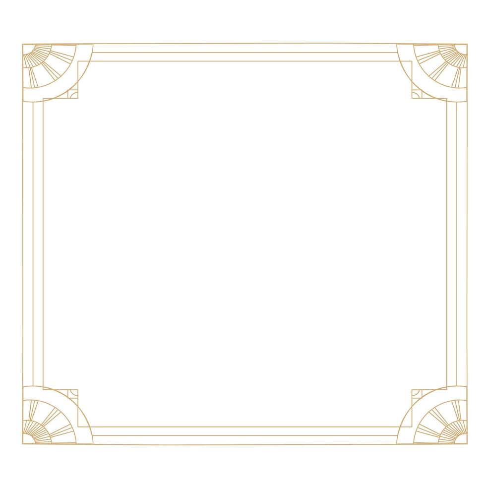 Gold thin square frame on a white background. Perfect design for the title, logo and advertising banner. vector