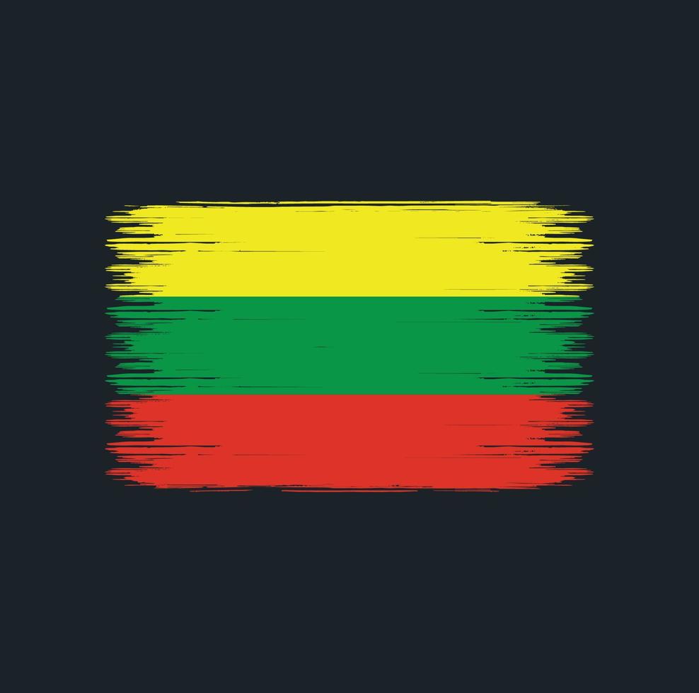 Lithuania Flag Brush Strokes. Natonal Flag vector