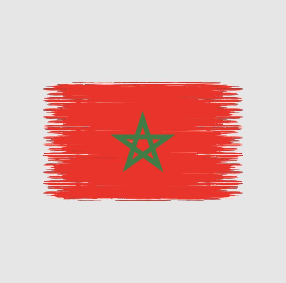 trazos de pincel de bandera de marruecos. bandera nacional vector