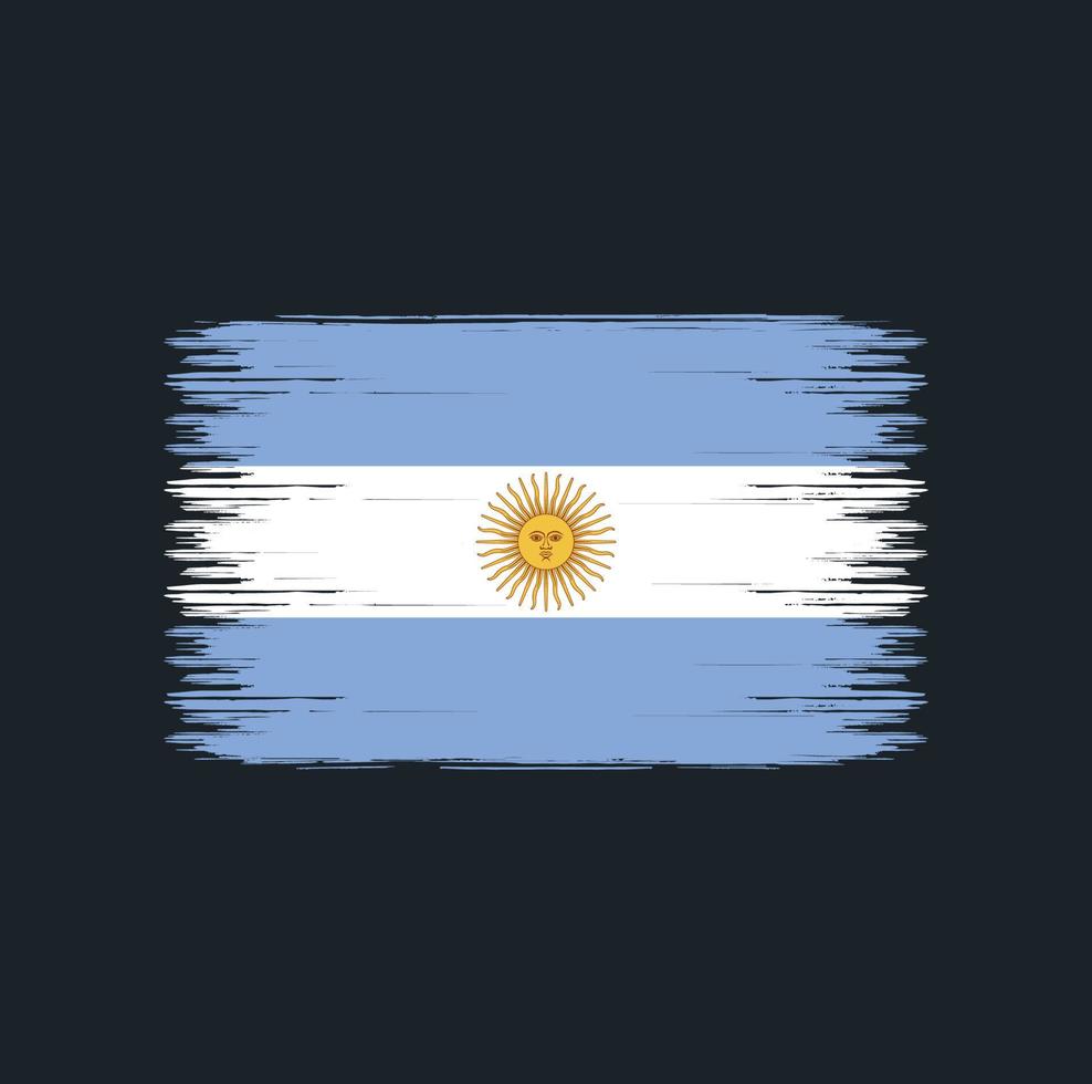 Trazos de pincel de bandera argentina. bandera nacional vector