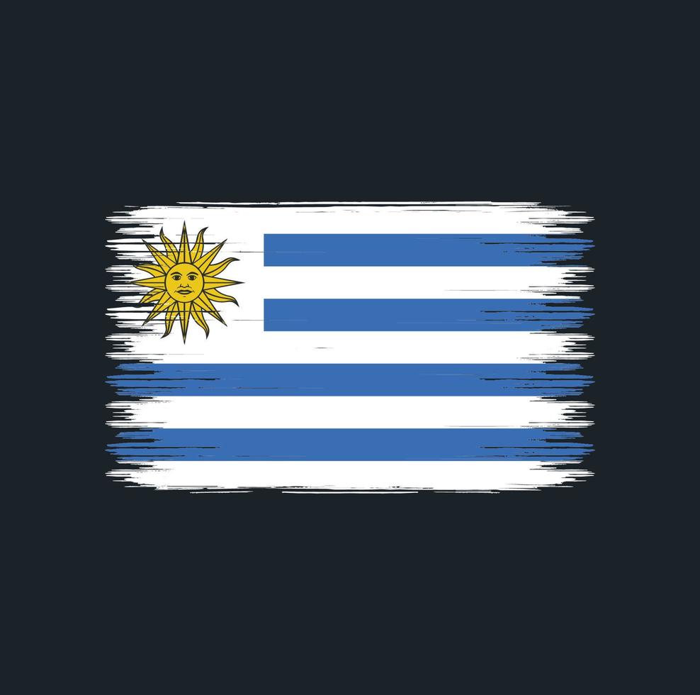 trazos de pincel de la bandera de uruguay. bandera nacional vector