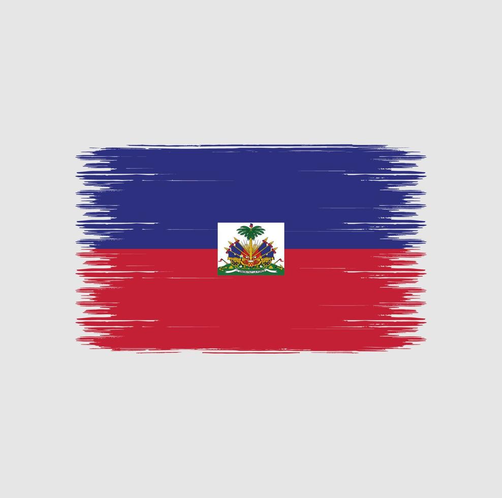 trazos de pincel de bandera de haití. bandera nacional vector