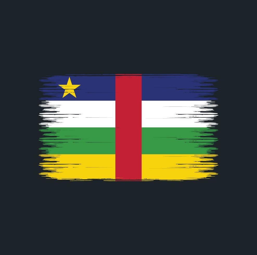 trazos de pincel de bandera centroafricana. bandera nacional vector
