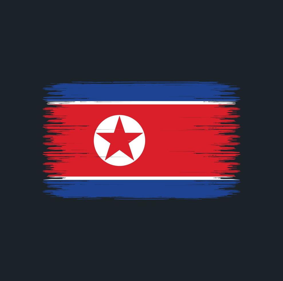 trazos de pincel de bandera de corea del norte. bandera nacional vector