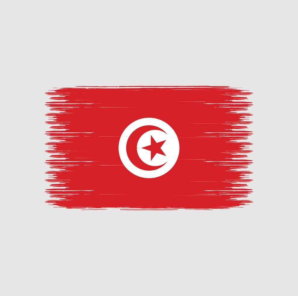 Tunisia Flag Brush Strokes. National Flag vector