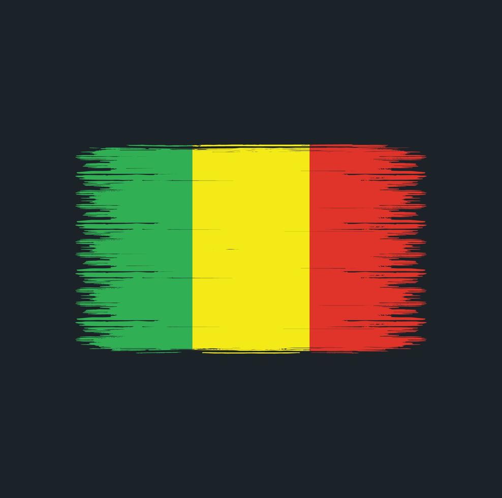 Mali Flag Brush Strokes. Natonal Flag vector