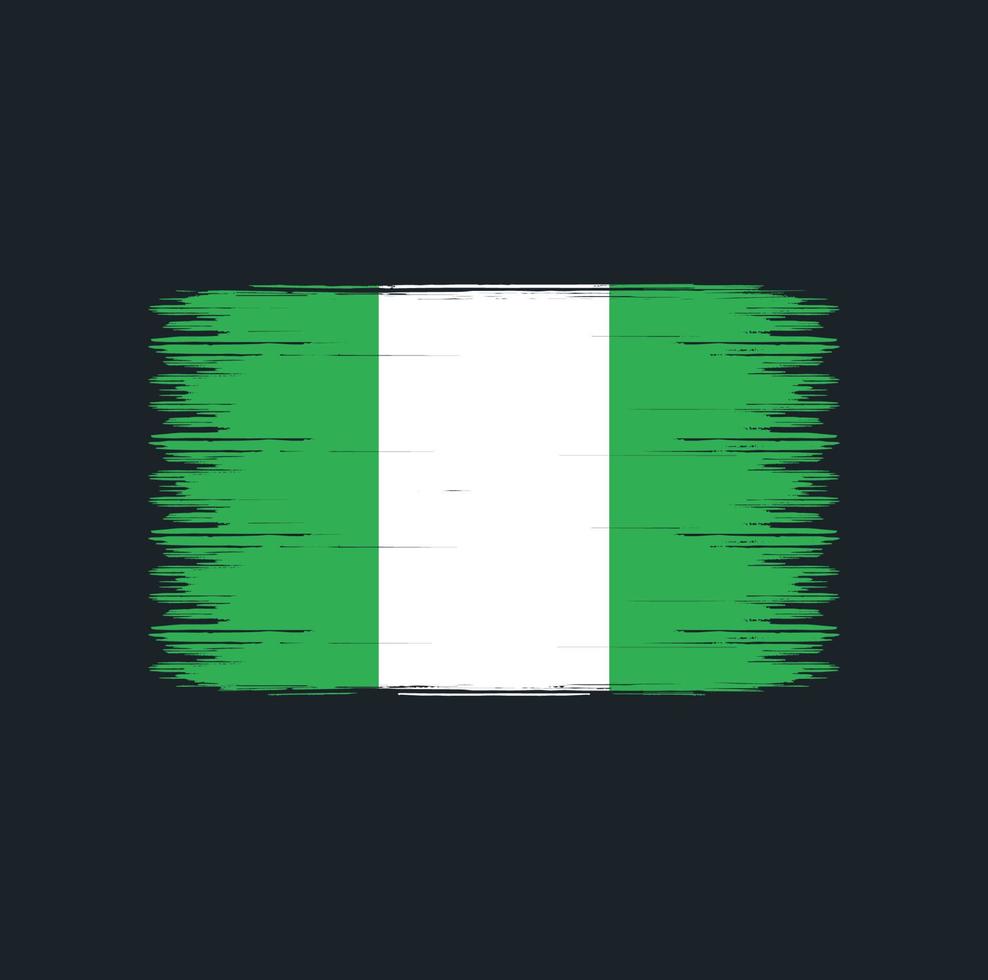Nigeria Flag Brush Strokes. Natonal Flag vector