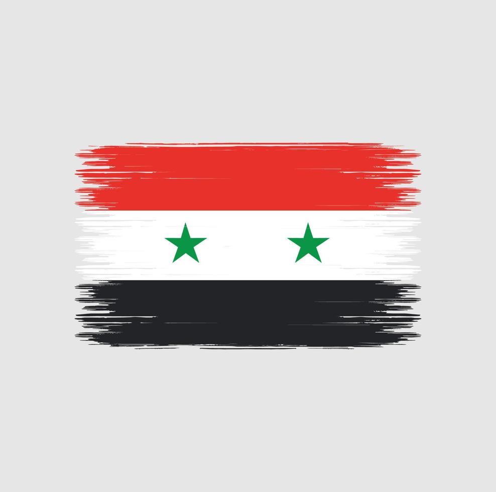 trazos de pincel de bandera siria. bandera nacional vector