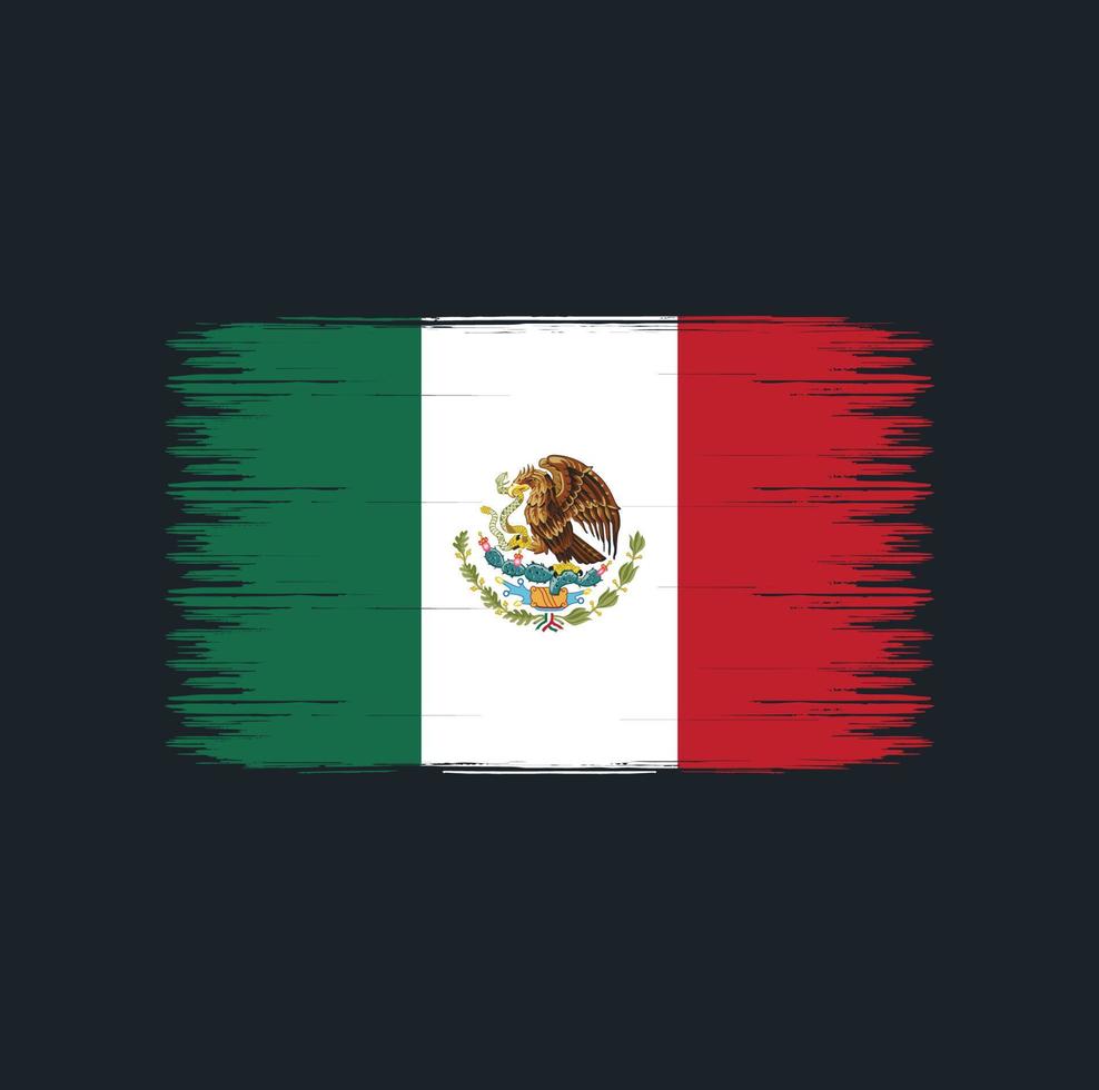 trazos de pincel de la bandera de méxico. bandera nacional vector