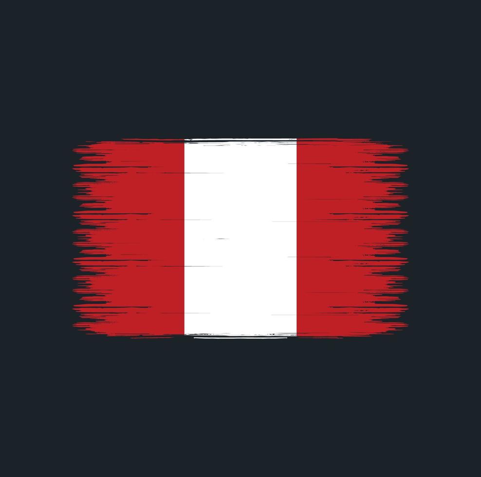 Peru Flag Brush Strokes. Natonal Flag vector