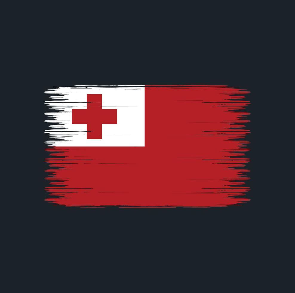 Tonga Flag Brush Strokes. Natonal Flag vector