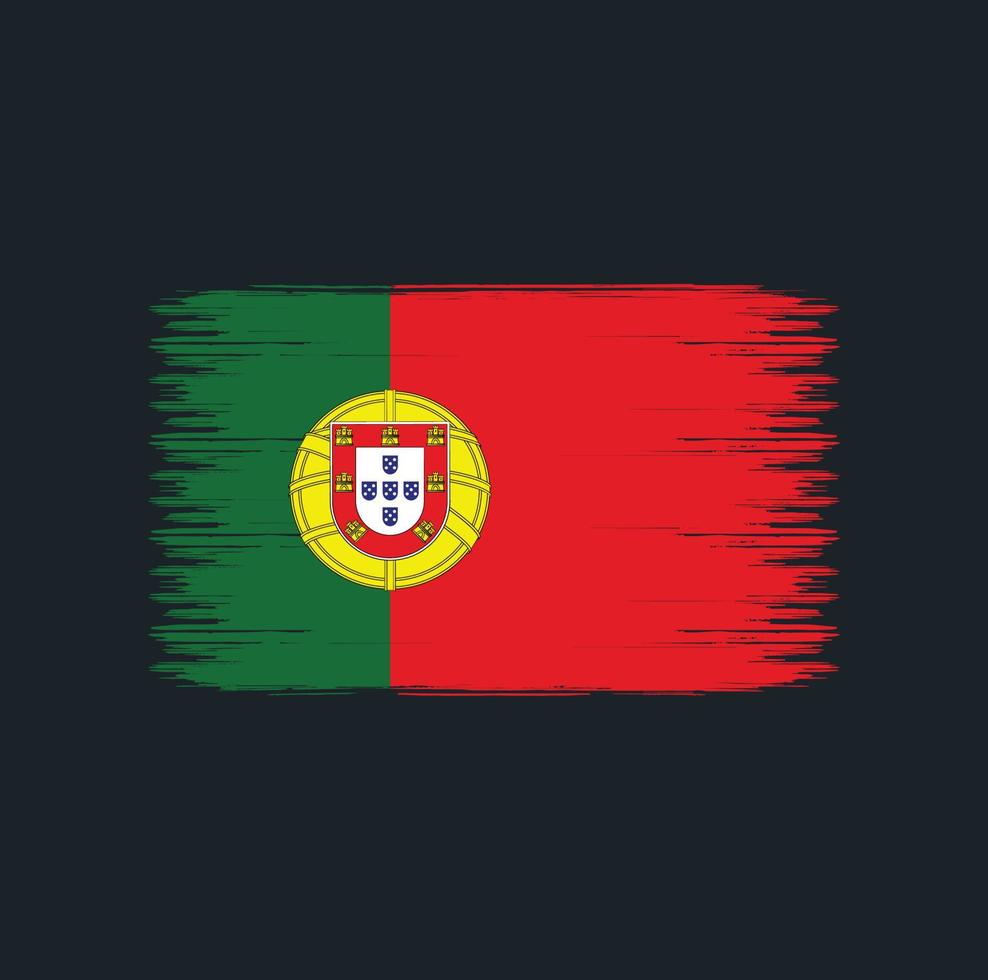 trazos de pincel de bandera portuguesa. bandera nacional vector