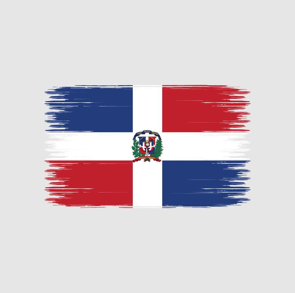 trazos de pincel de bandera de república dominicana. bandera nacional vector