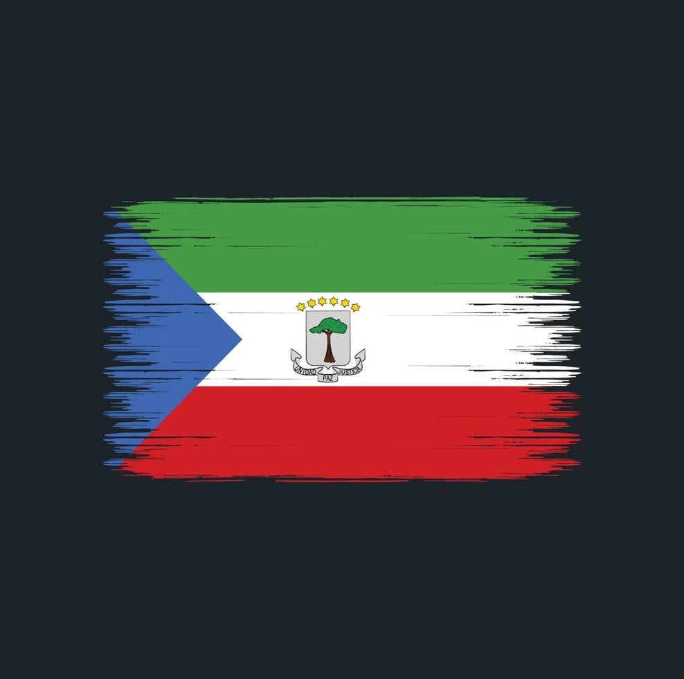 Equatorial Guinea Flag Brush Strokes. National Flag vector