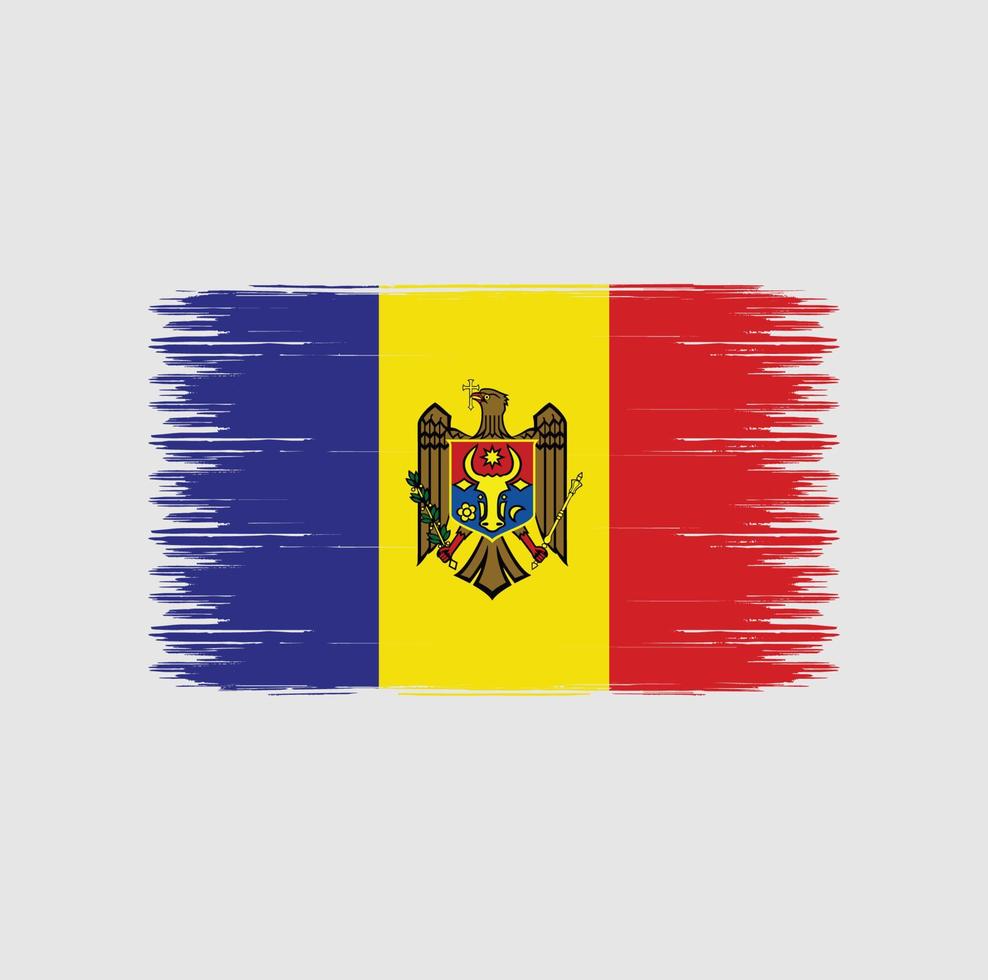 trazos de pincel de bandera de moldavia. bandera nacional vector