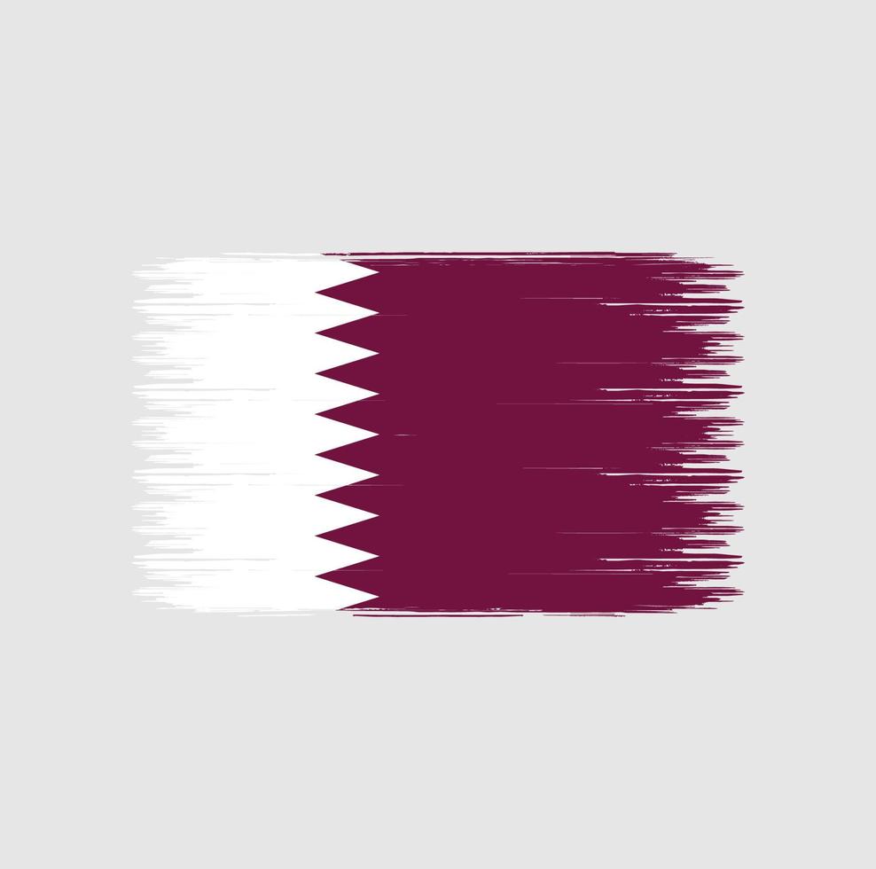 trazos de pincel de la bandera de qatar. bandera nacional vector
