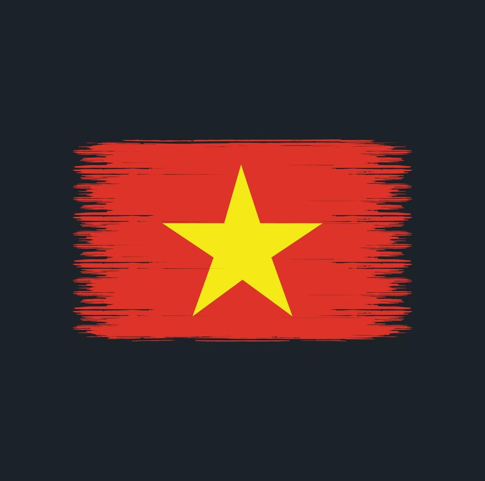 trazos de pincel de la bandera de vietnam. bandera nacional vector