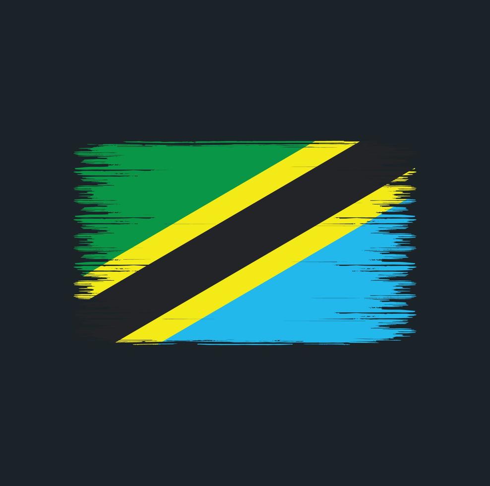 trazos de pincel de bandera de tanzania. bandera nacional vector