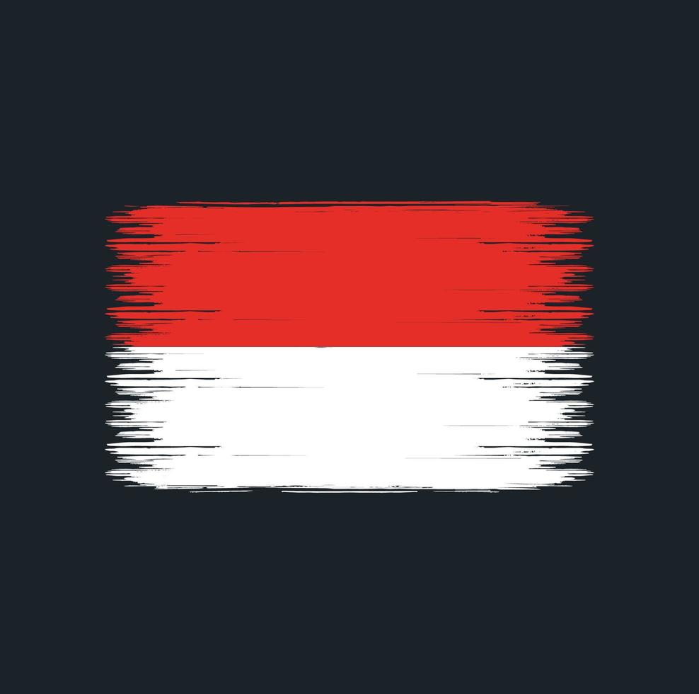 trazos de pincel de bandera de indonesia. bandera nacional vector