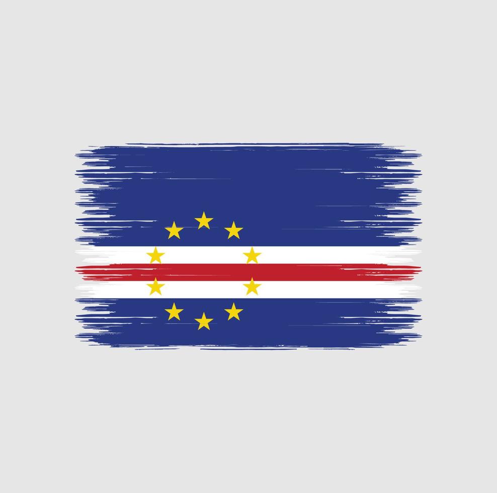 Cape Verde Flag Brush Strokes. National Flag vector