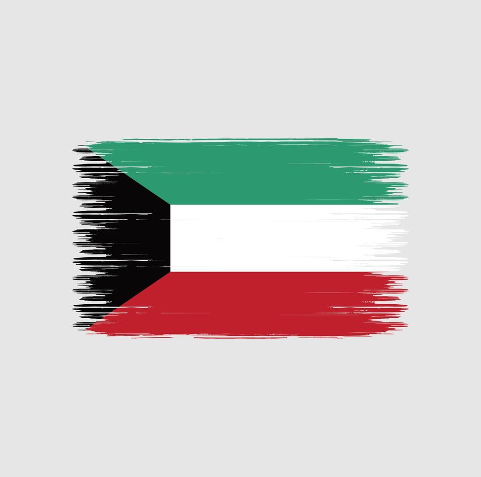 Kuwait Flag Brush Strokes. National Flag vector