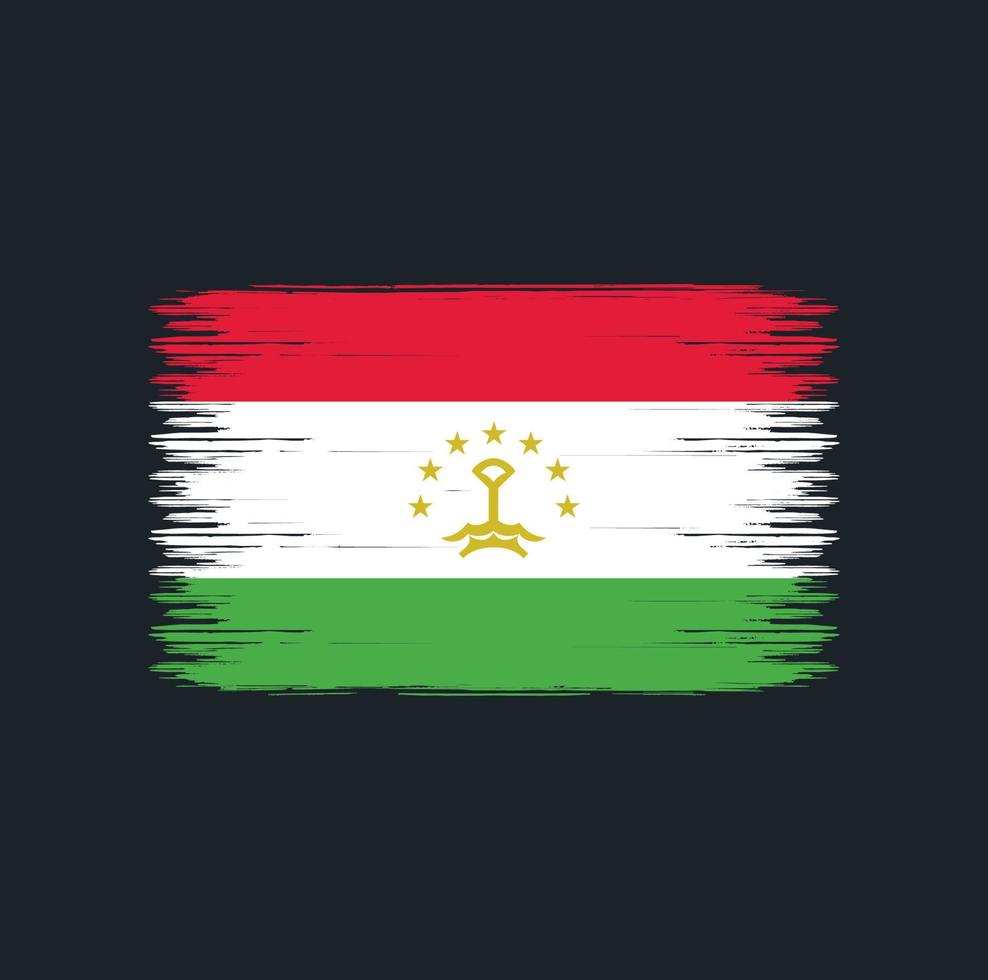 Tajikistan Flag Brush Strokes. National Flag vector