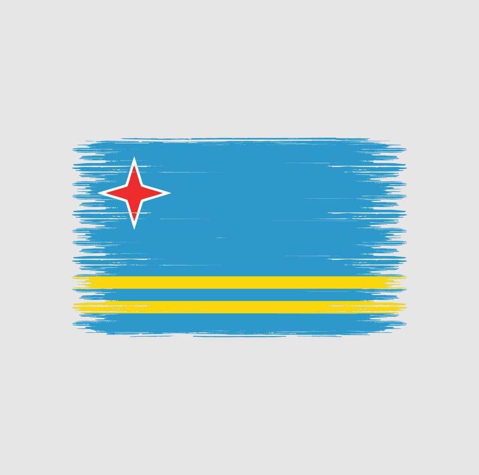 trazos de pincel de la bandera de aruba. bandera nacional vector