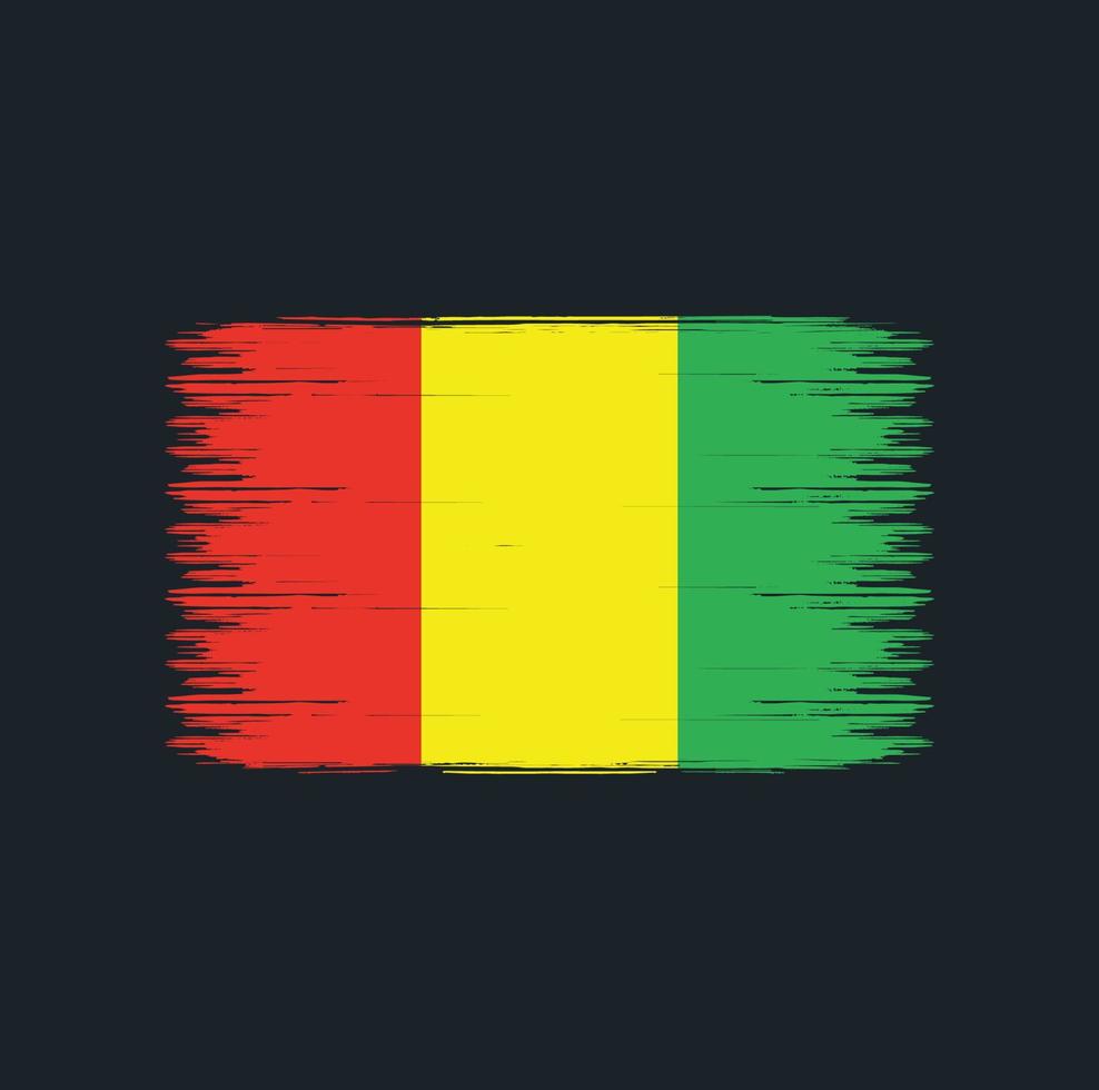 Guinea Flag Brush Strokes. Natonal Flag vector