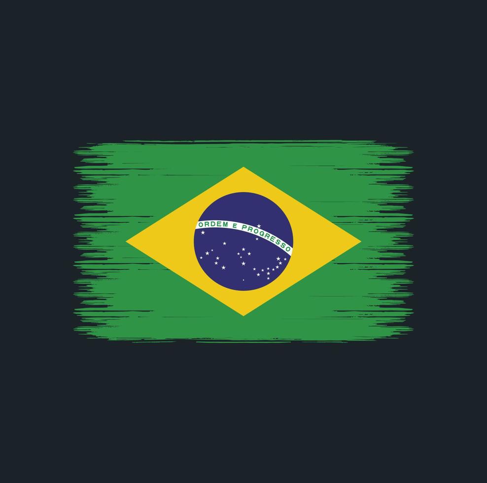 Brazil Flag Brush Strokes. Natonal Flag vector